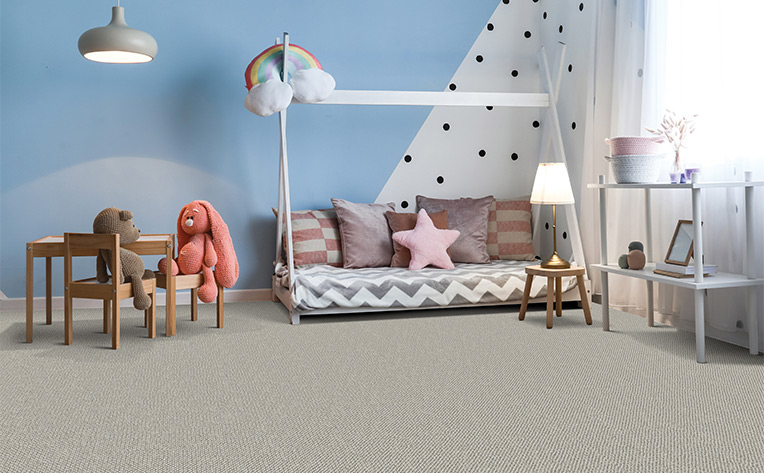 kids room with carpet grey